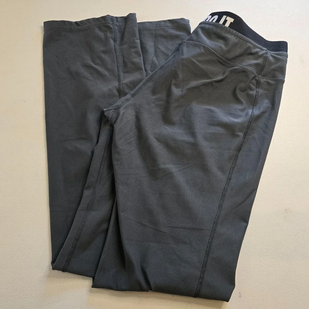 Nike Jogger Pants Women's XL Dark Gray Pull On Straight Leg Just Do It Stretch